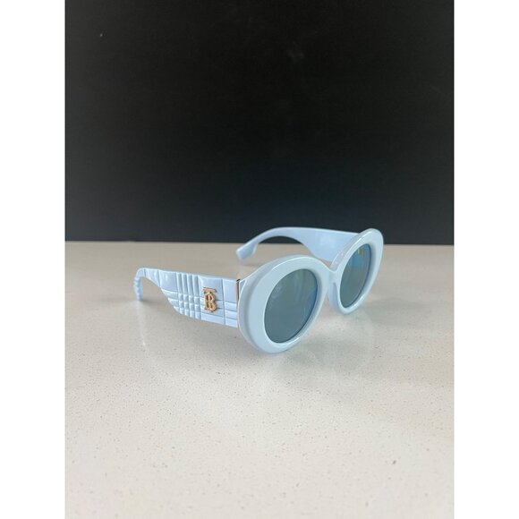 BURBERRY B 4390-F blue round statement sunglasses NEW - Picture 3 of 10